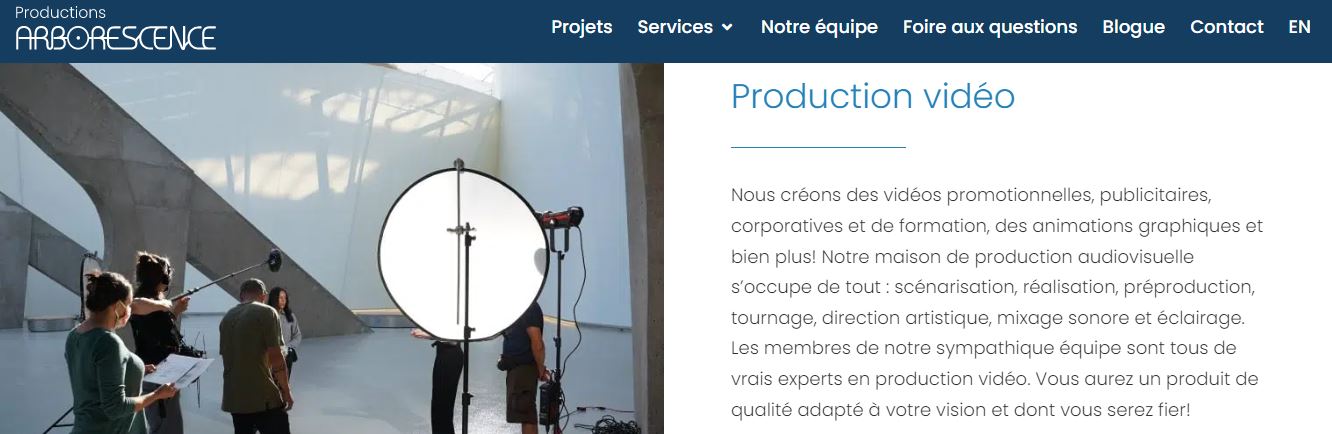 Agence marketing de production vidéo à Montréal