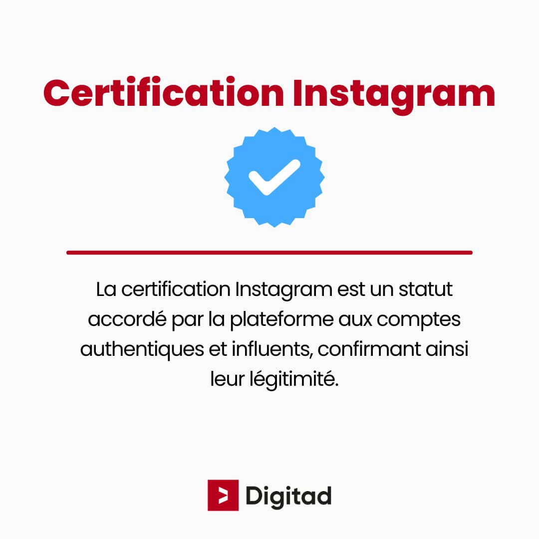 Définition de la certification sur Instagram