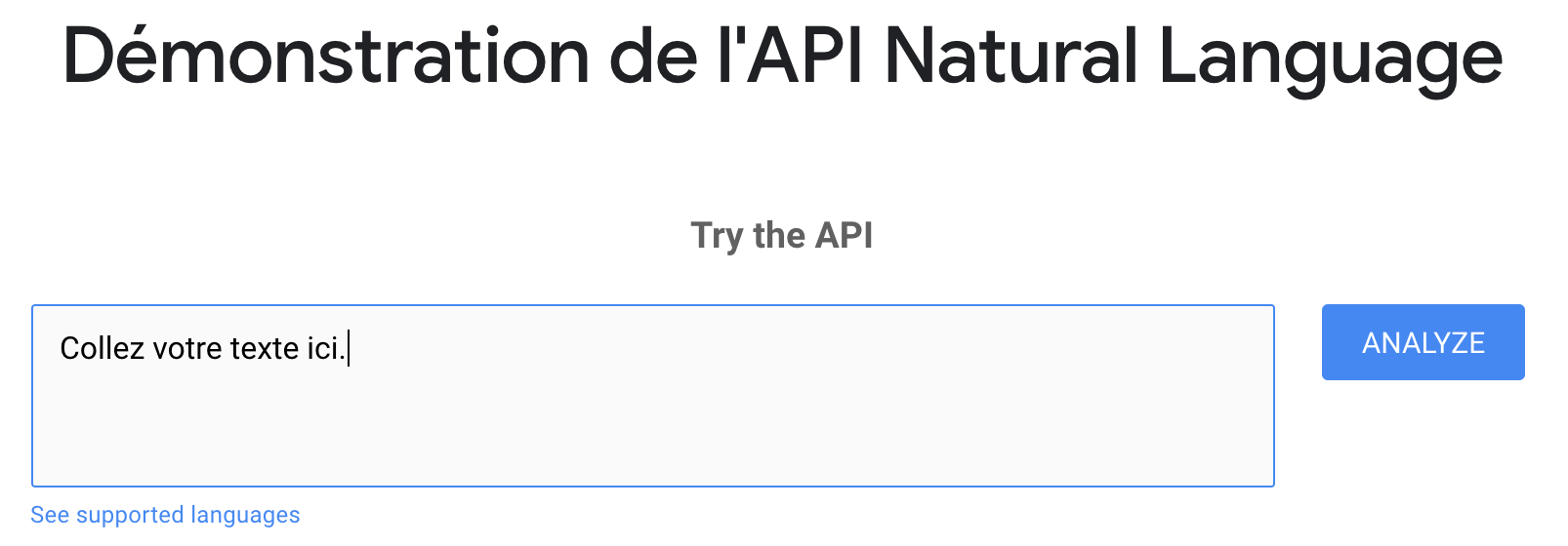 API Google langage naturel