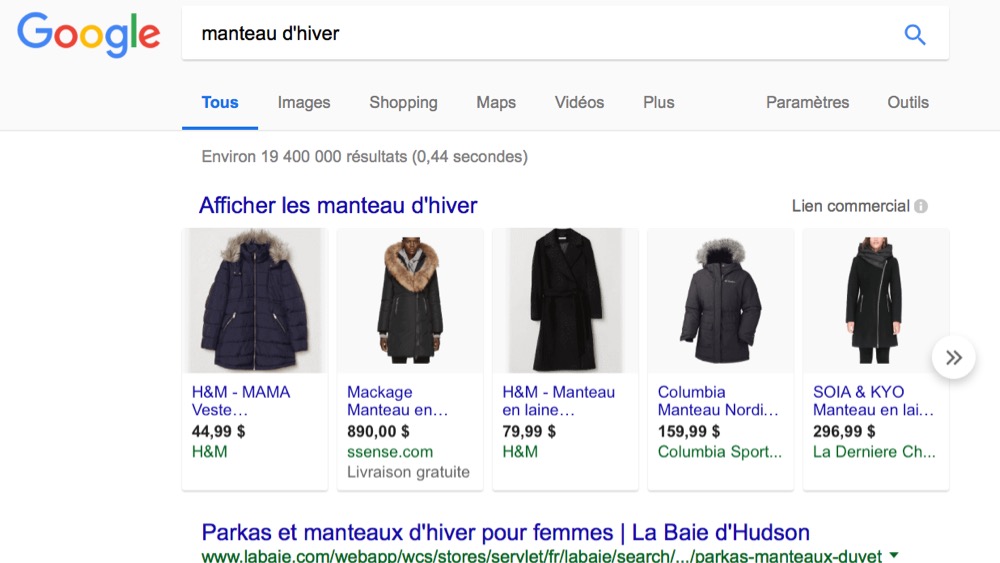 Exemple pour optimiser sa campagne google shopping