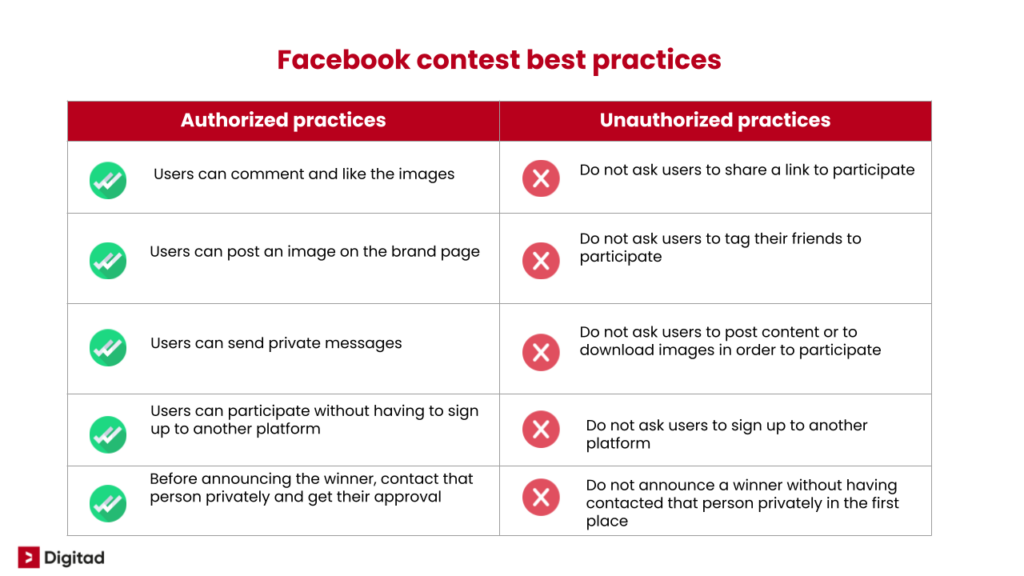 Facebook contest rules
