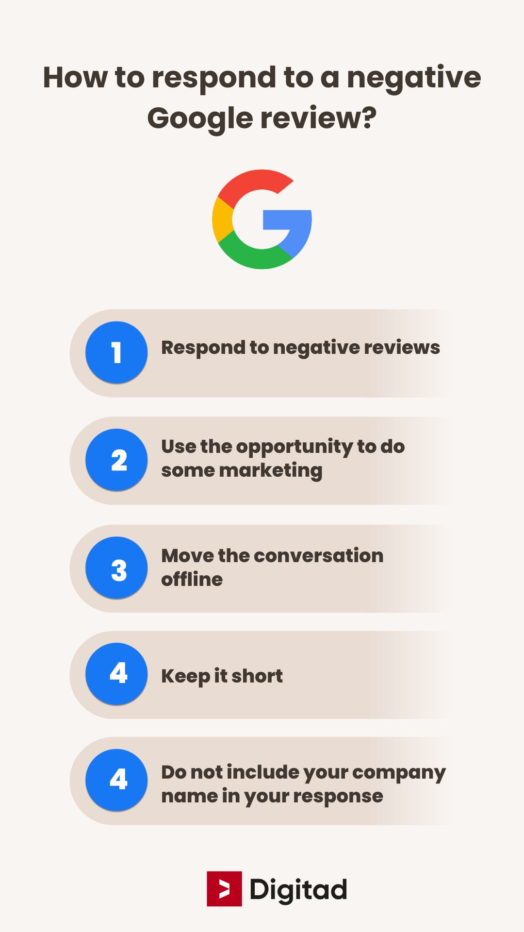 How to respond to a negative Google review