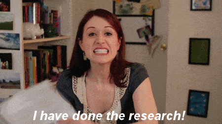 GIF “I have done the research!” pour illustrer le travail de recherche déjà fait pour le lecteur grâce au classement des meilleures agences Webflow.