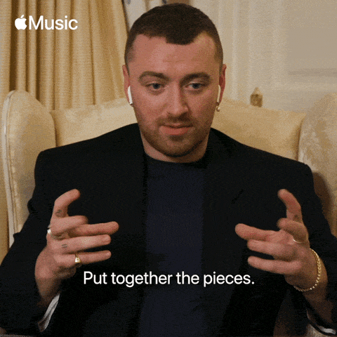 GIF de Sam Smith illustrant l’idée d’assembler les différentes pièces d’une stratégie Instagram Ads.