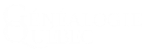 Logo de Généalogie Québec en blanc.